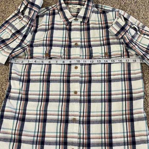 Madewell Women’s Flannel Shirt Plaid Button Front Long Sleeve Pockets - Picture 5 of 8